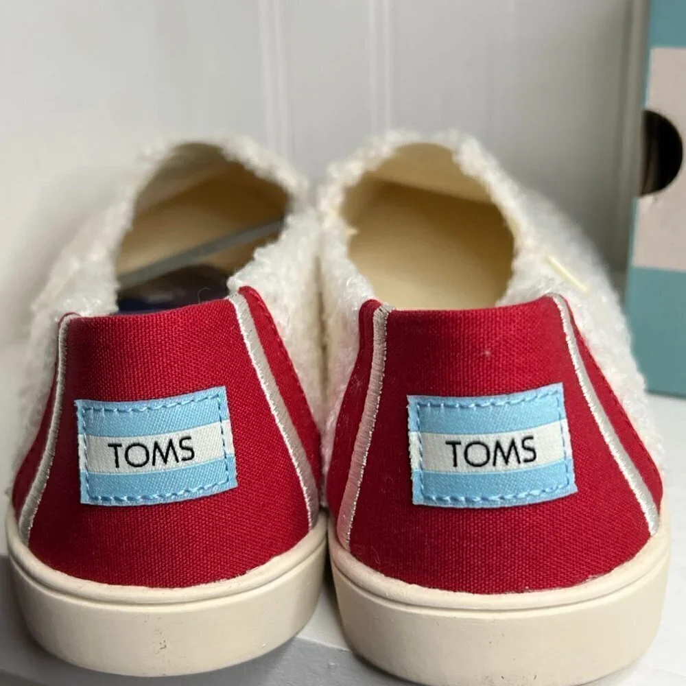 Tom's Alpargata Cupsole Natural Faux Shearling Size 9